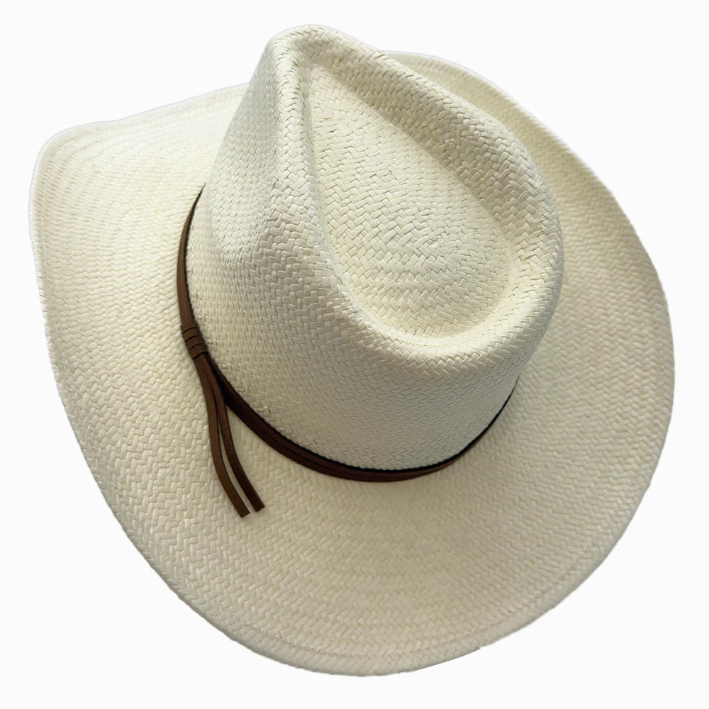 Avery | Womens Pinch Front Western Curled Straw Cowgirl Hat