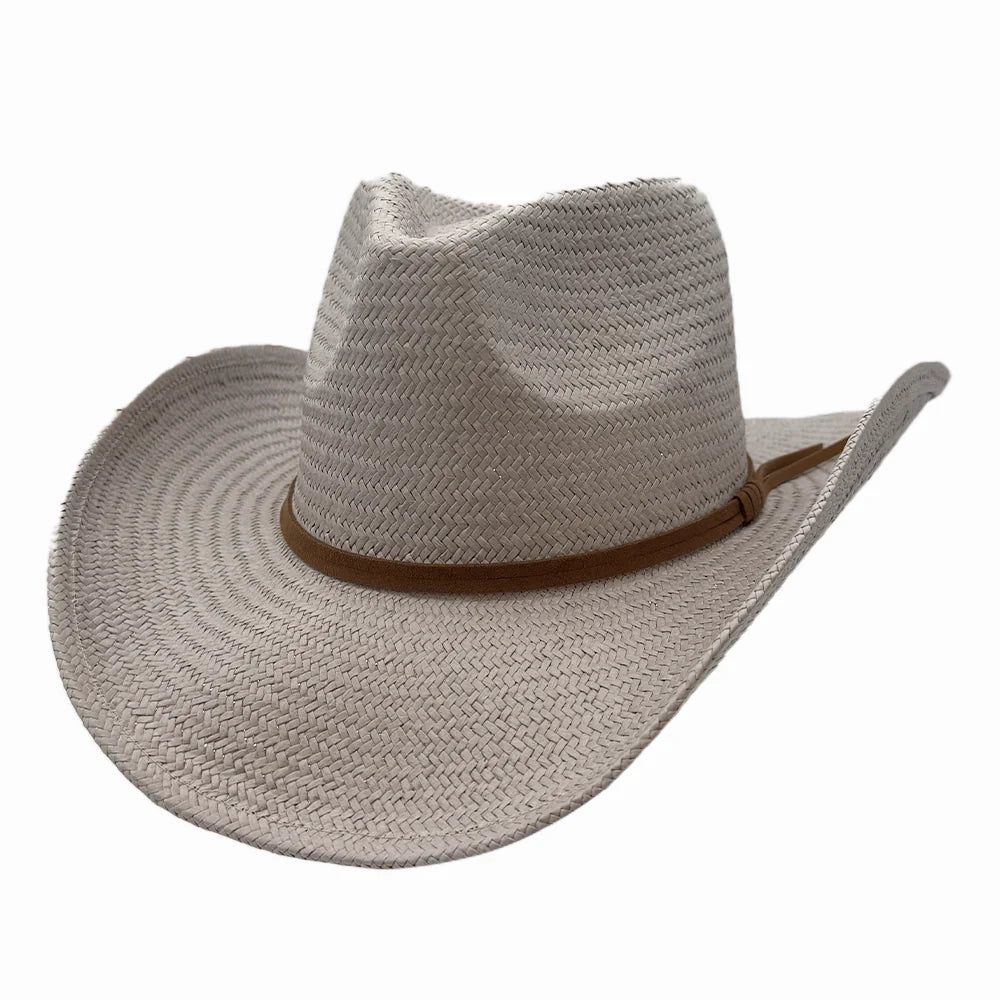 Avery | Mens Pinch Front Western Curled Straw Cowboy Hat