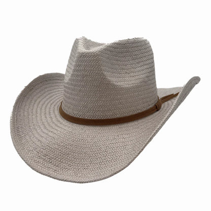 Avery | Womens Pinch Front Western Curled Straw Cowgirl Hat