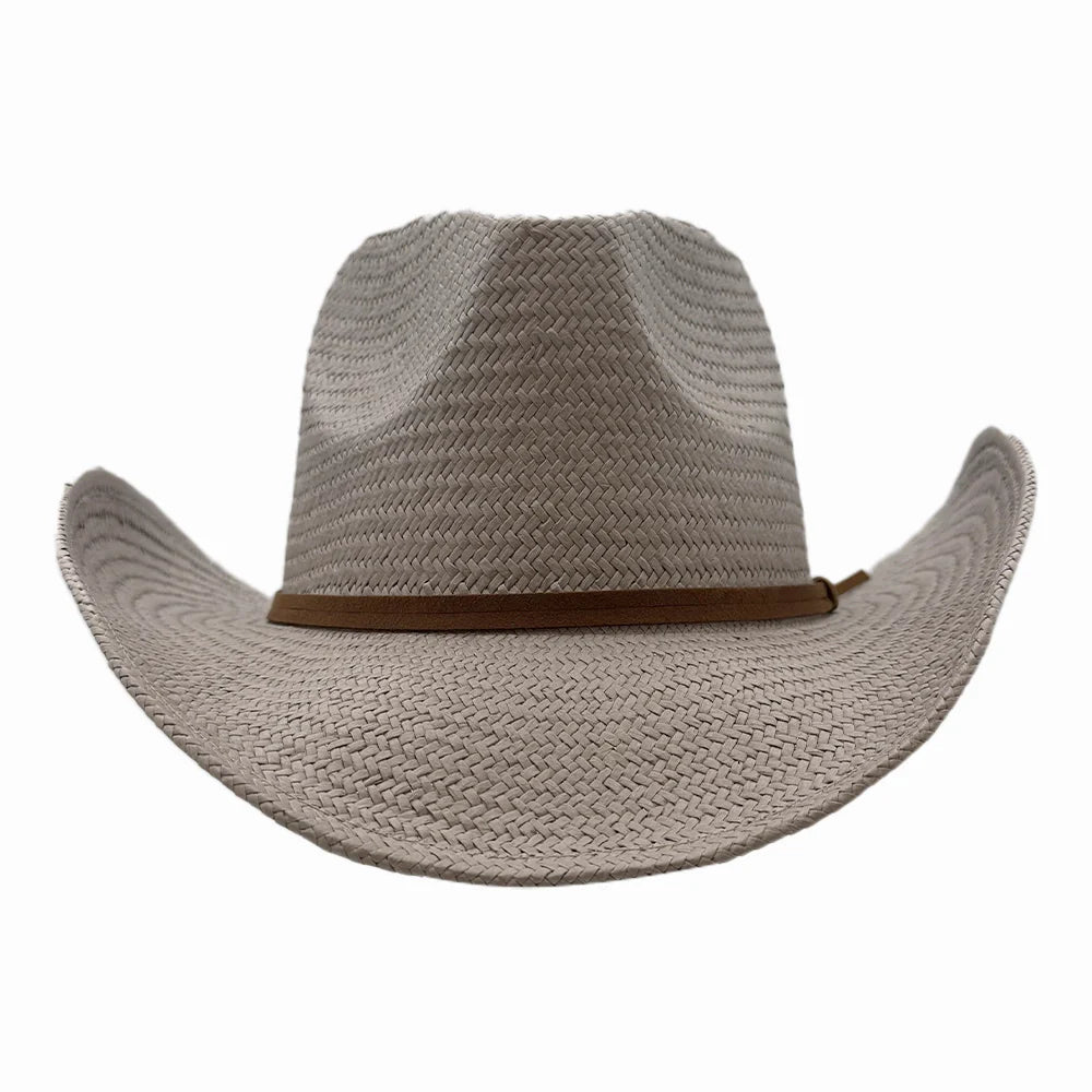 Avery | Womens Pinch Front Western Curled Straw Cowgirl Hat