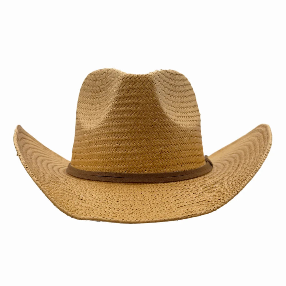Avery | Mens Pinch Front Western Curled Straw Cowboy Hat