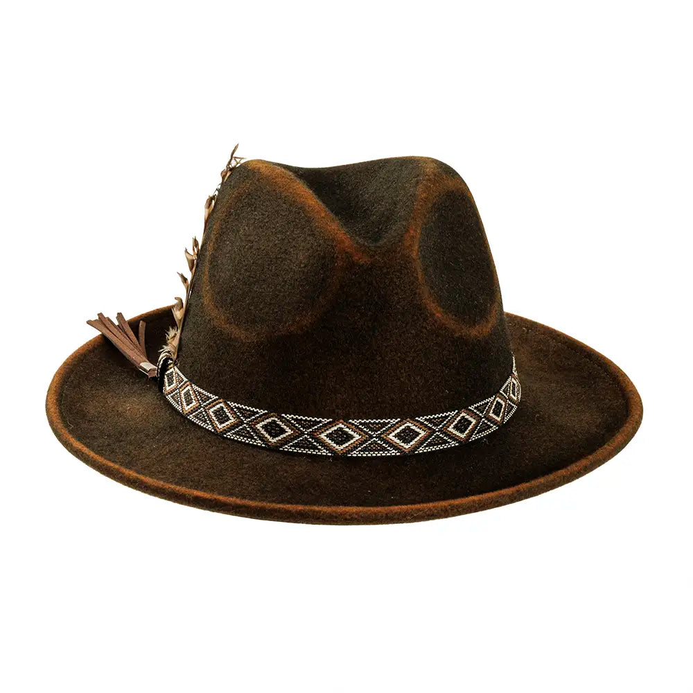 Backroad Mens Felt Fedora Front View