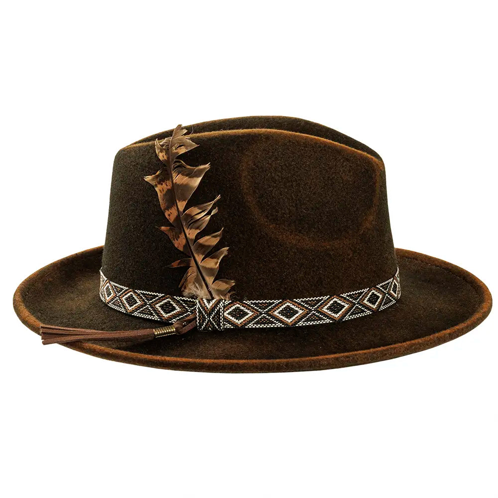 Backroad Mens Felt Fedora Side View