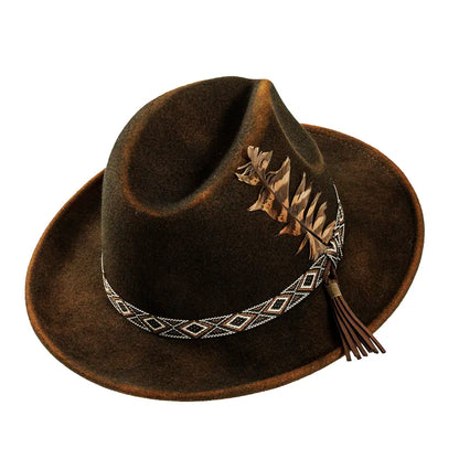 Backroad Mens Felt Fedora Angled Top View