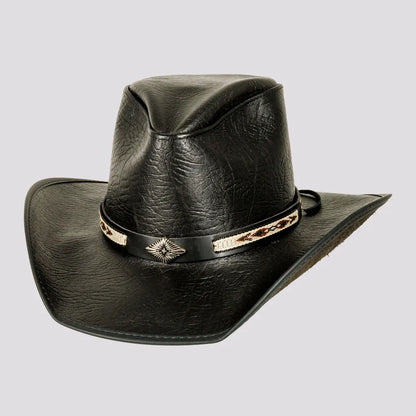 Badlands | Womens Black Buffalo Leather Cowgirl Hat
