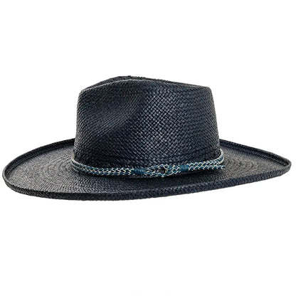 Bailey Navy Sun Straw Hat Side View