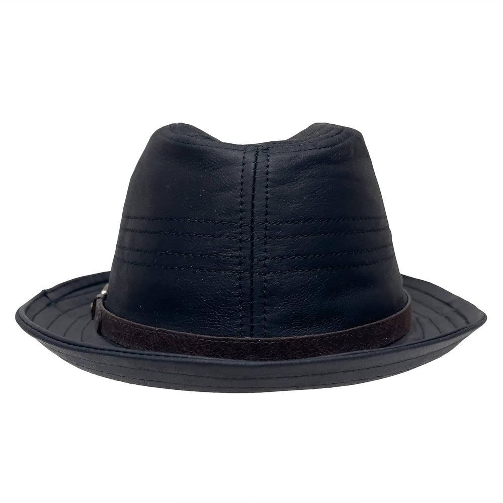 A back view of balboa black hat