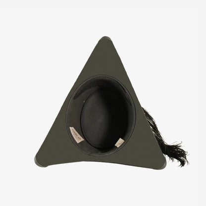 Barbossa | Mens Leather Tricorn Hat with Feather Plume