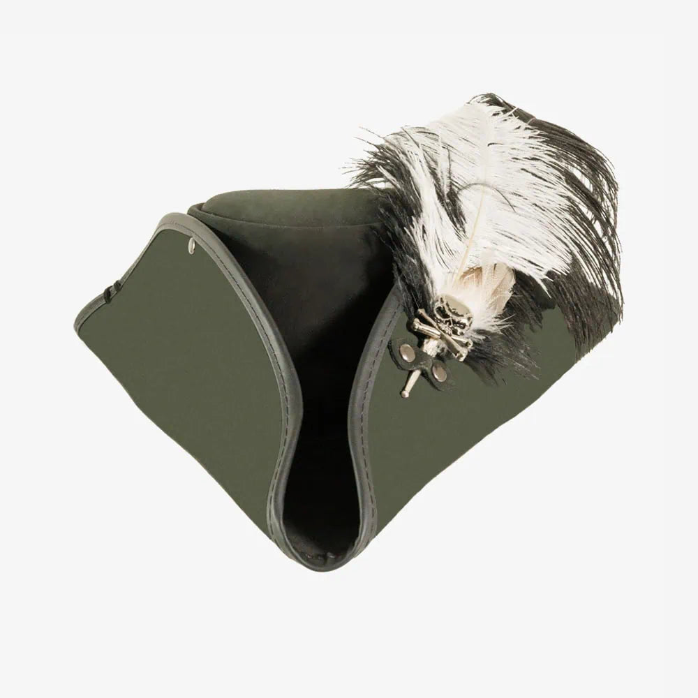 Barbossa | Womens Leather Tricorn Hat with Feather Plume
