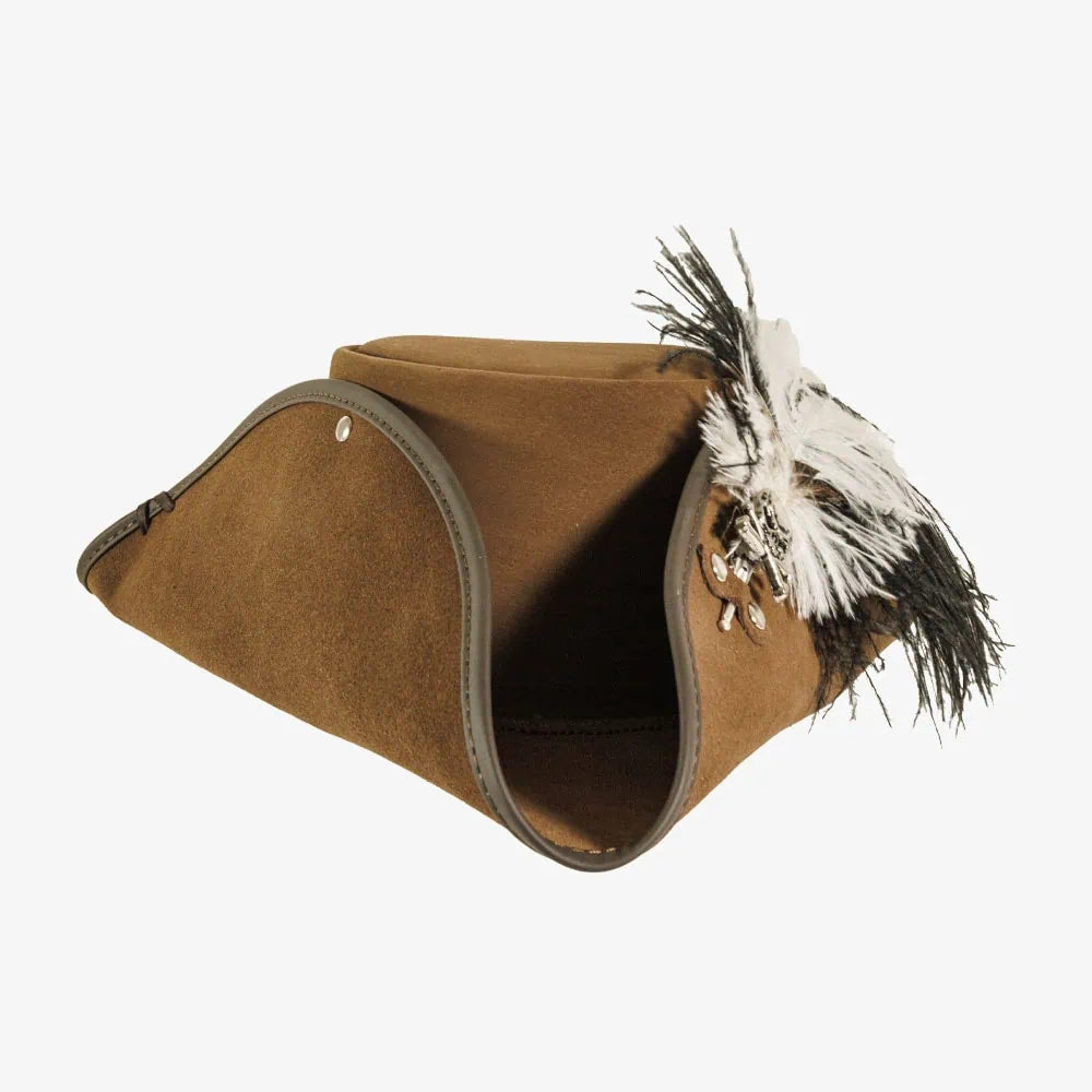 Barbossa | Womens Leather Tricron Hat with Feather Plume