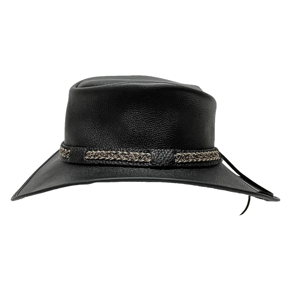 Bison Buffalo Black Leather Hat by American Hat Makers