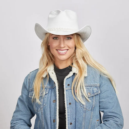 Blizzard | Womens White Leather Cowgirl Hat