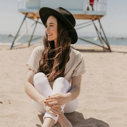 Bondi Black Wide Brim Felt Fedora by American Hat Makers