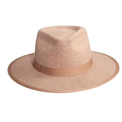 Bondi Oatmeal Wide Brim Felt Fedora Hat by American Hat Makers