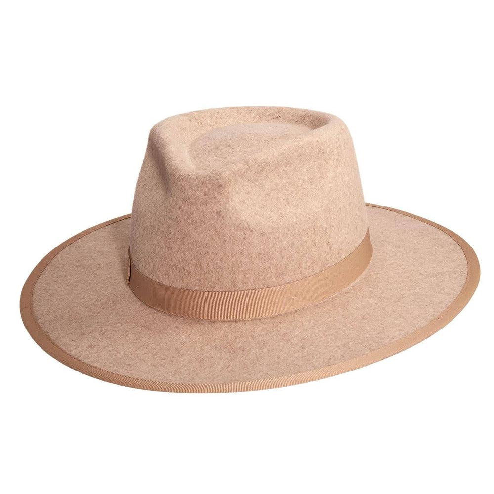 Bondi Oatmeal Wide Brim Felt Fedora Hat by American Hat Makers