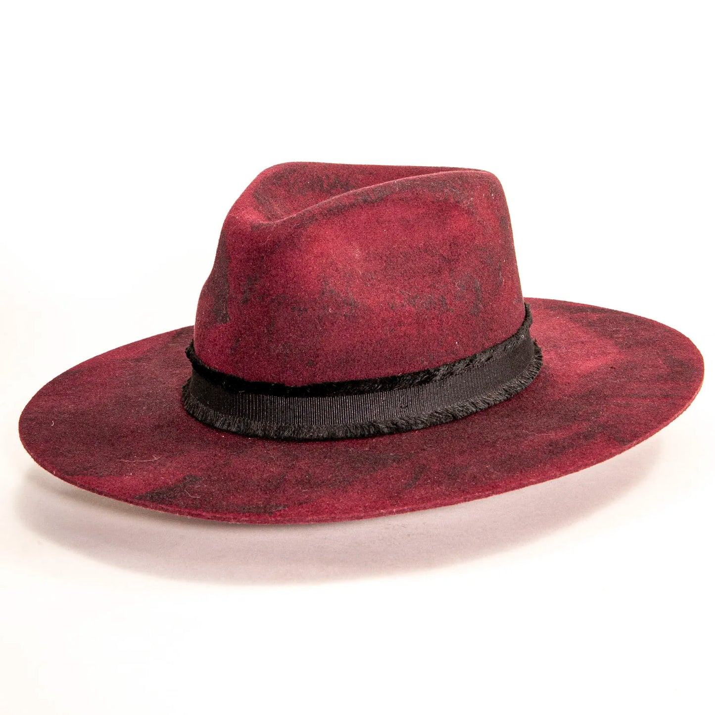 Bordeaux | Womens Wide Brim Felt Fedora Hat