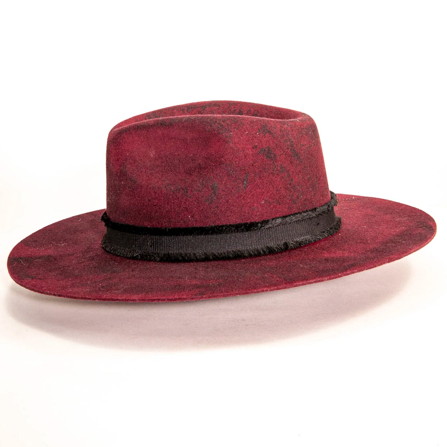 Bordeaux | Womens Wide Brim Felt Fedora Hat