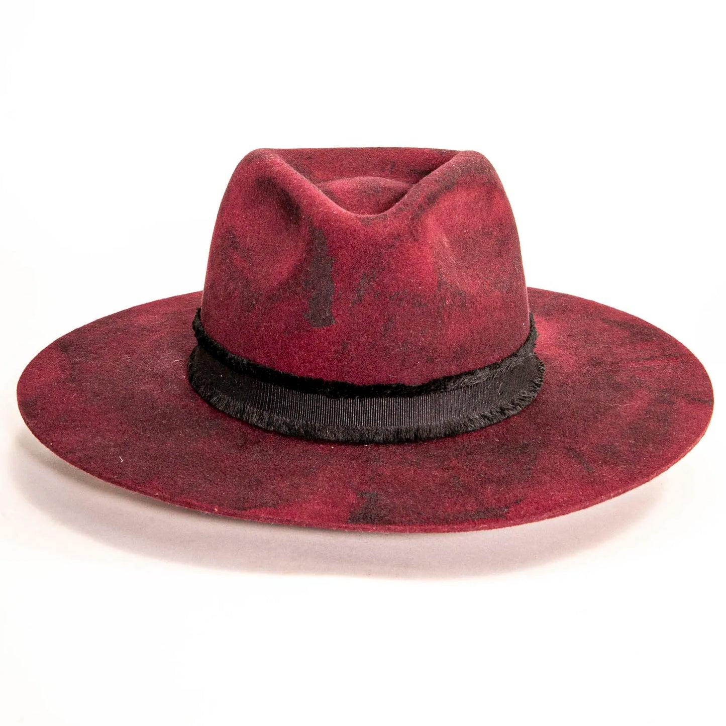 Bordeaux | Womens Wide Brim Felt Fedora Hat