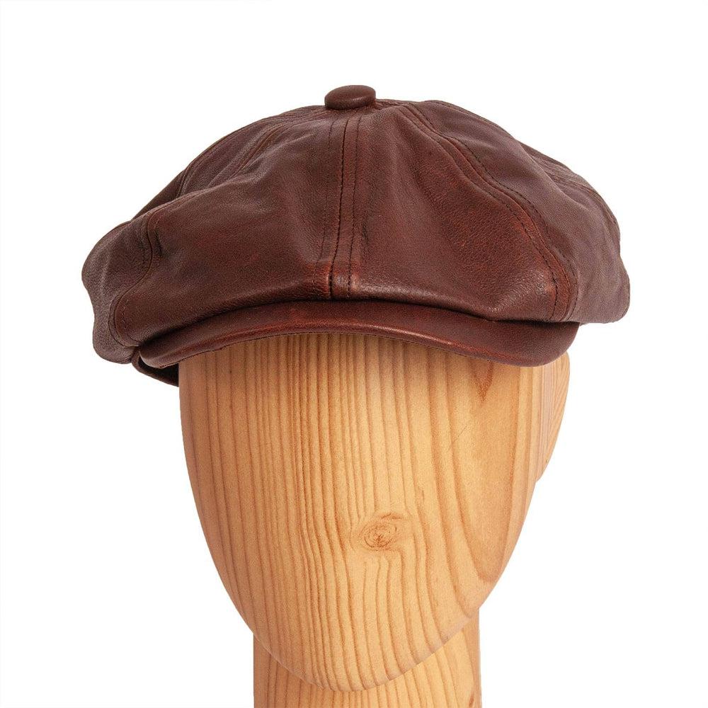 Bourbon St  Brown Leather Cap by American Hat Makers