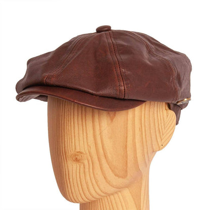 Bourbon St Leather Brown Cap by American Hat Makers