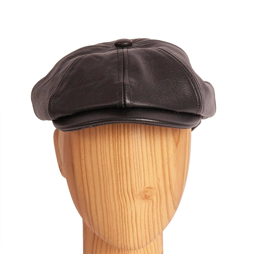 Bourbon St Leather Black Cap by American Hat Makers