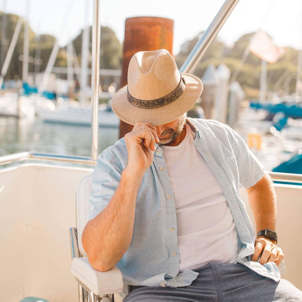 Boxcar Sand Straw Fedora Hat by American Hat Makers