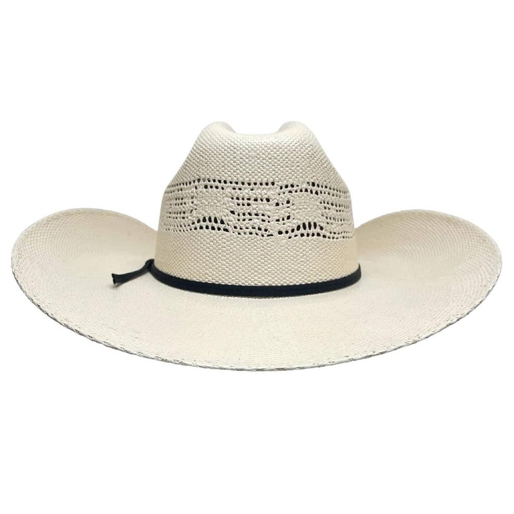 An back view of a Bozeman Straw Cowboy Hat 