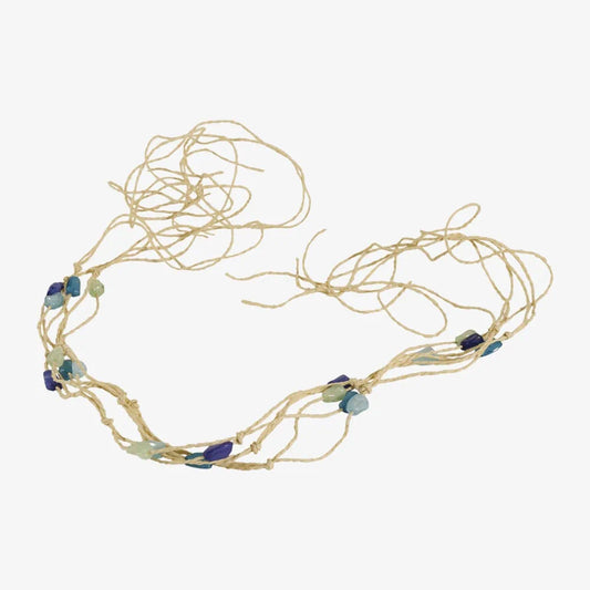 Bragg | Opaque Stones Tied on Natural Twine Hat Band