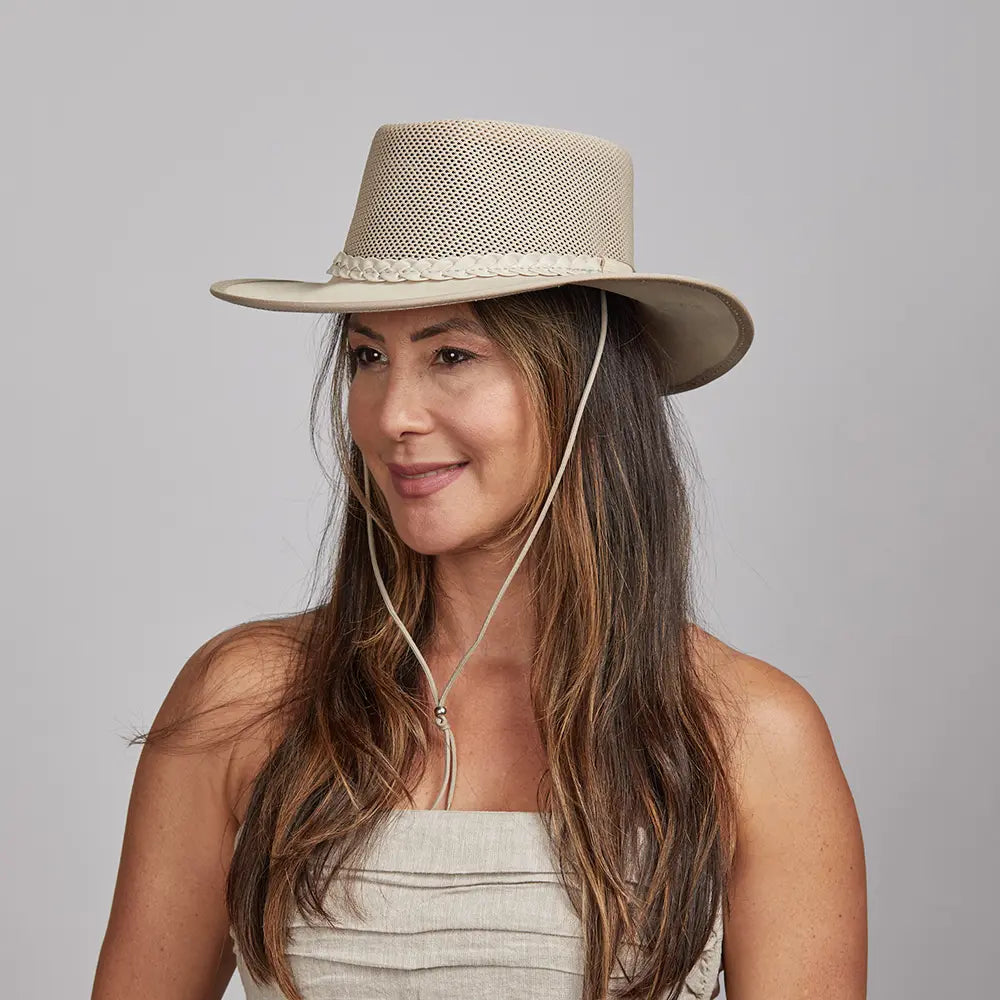 Breeze Latte | Womens Latte Suede Sun Hat