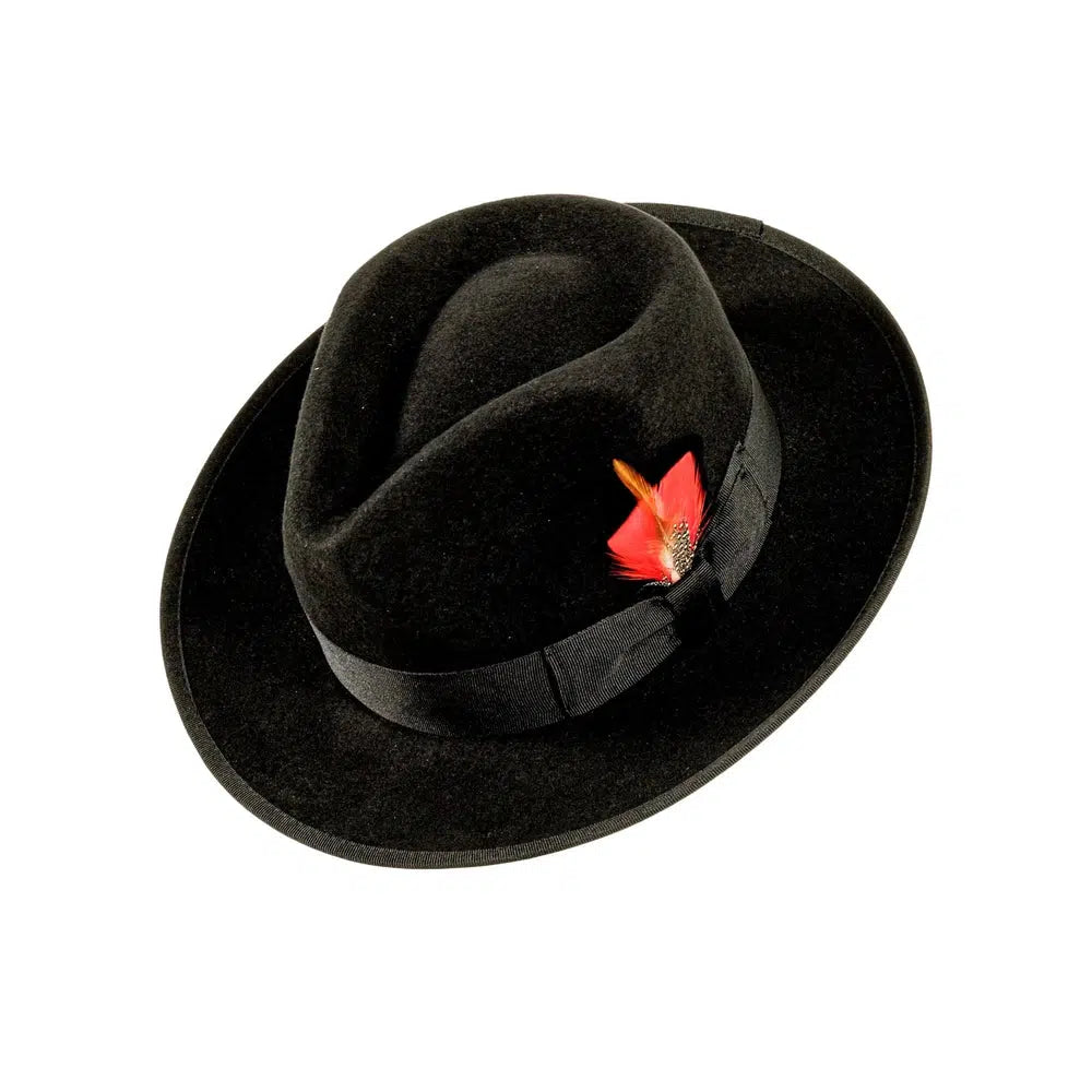 broadway black fedora top view