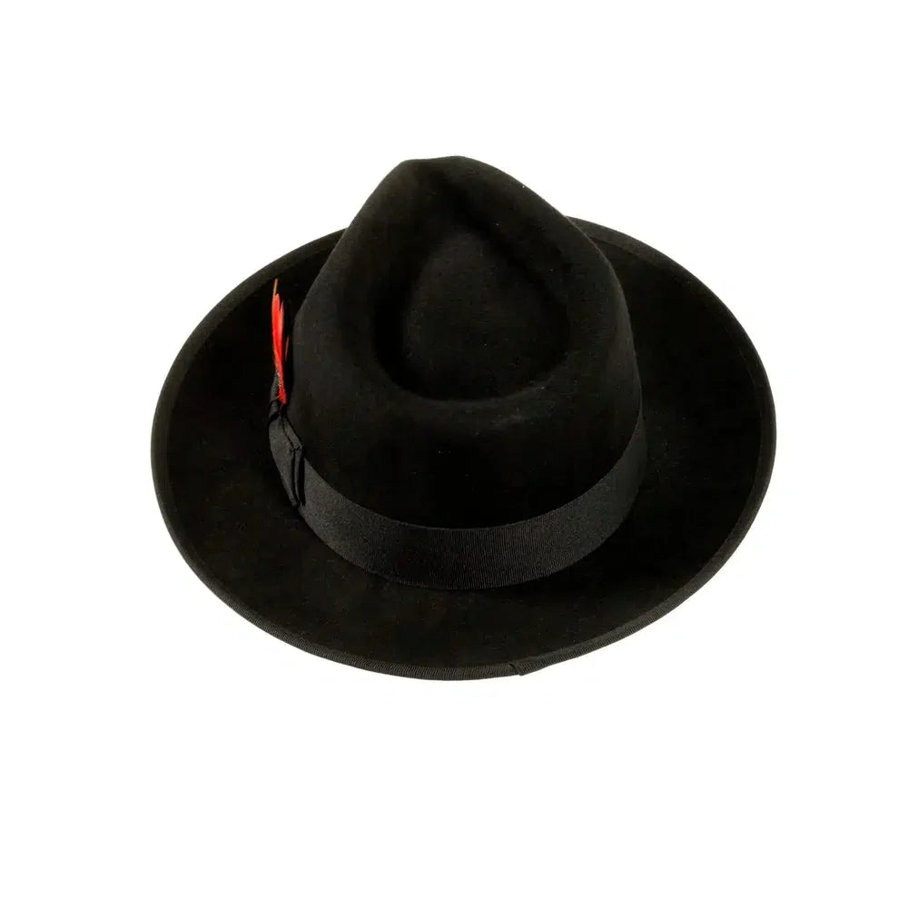 broadway black fedora back view