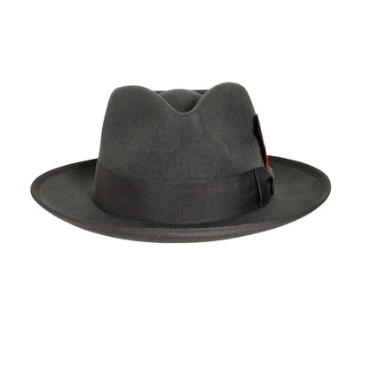 broadway grey fedora back view