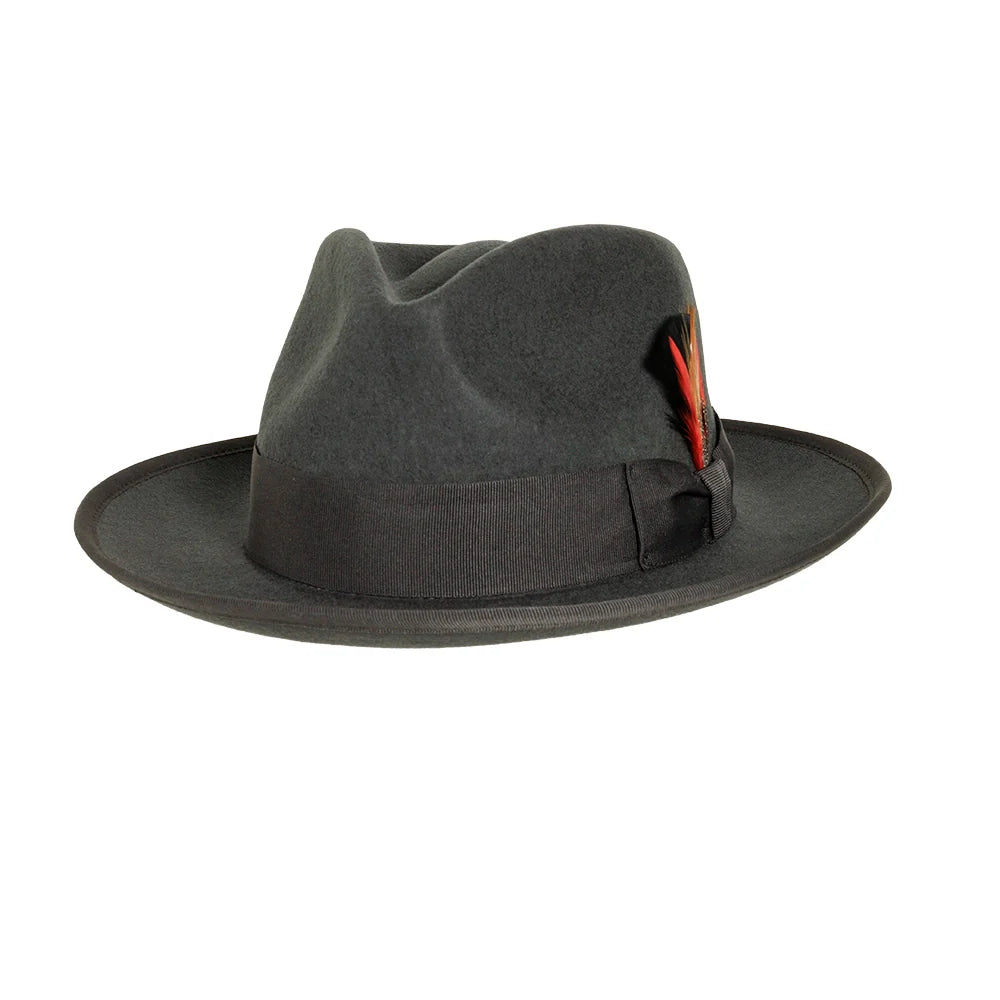 broadway grey fedora front view