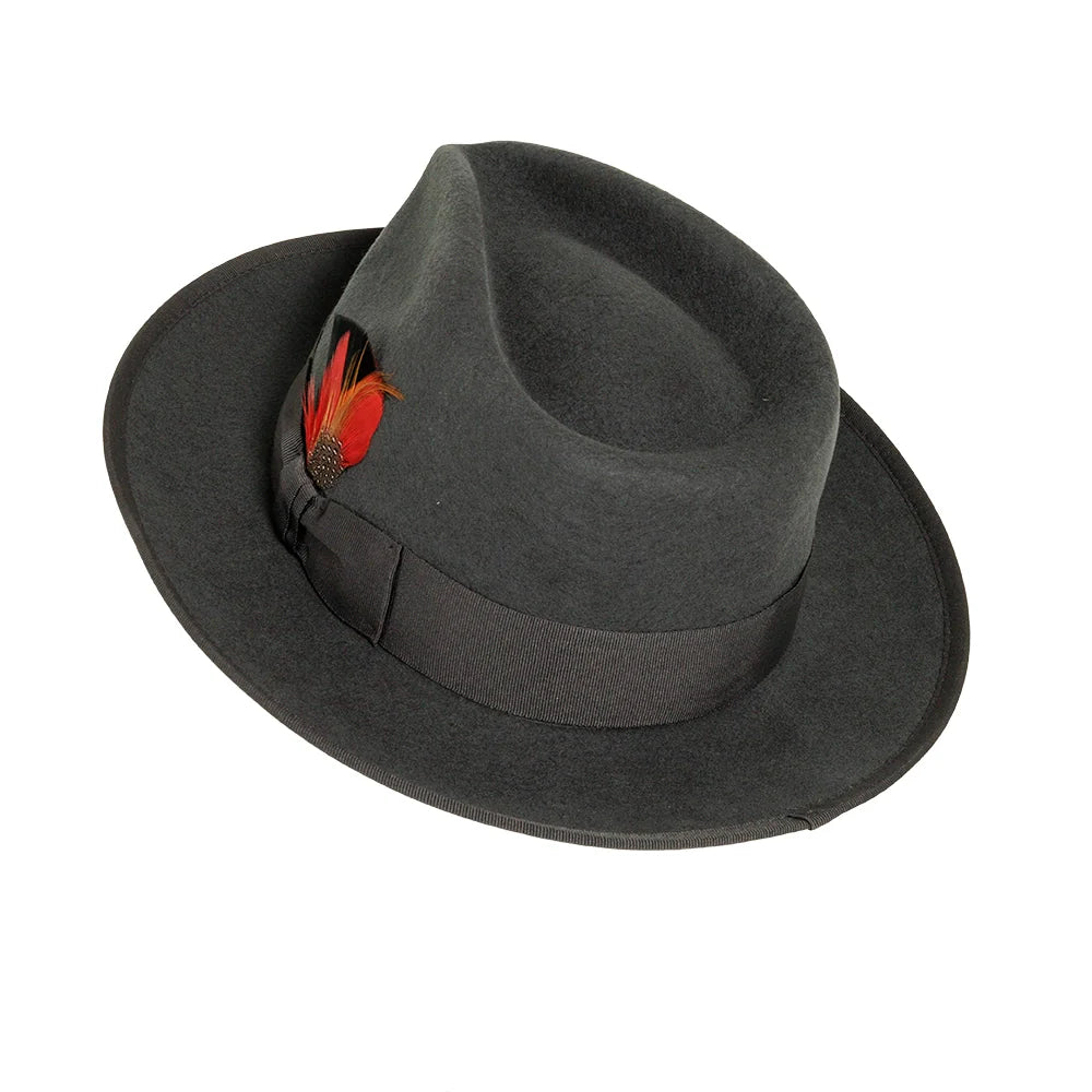 broadway grey fedora angled view