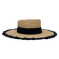 A front view of Brookside Natural Straw Sun Hat