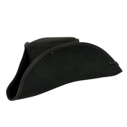 A Right view of a Blackbeard Pirate Cowhide Leather Hat 