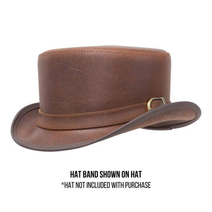 Carriage Brown Leather Band with buckle by American Hat Makers