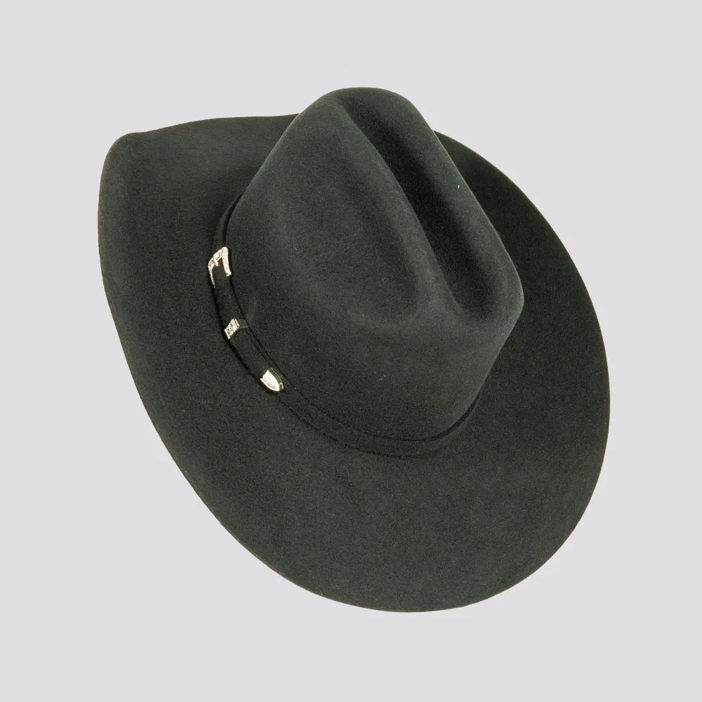 black cattleman cowboy hat photo of the top