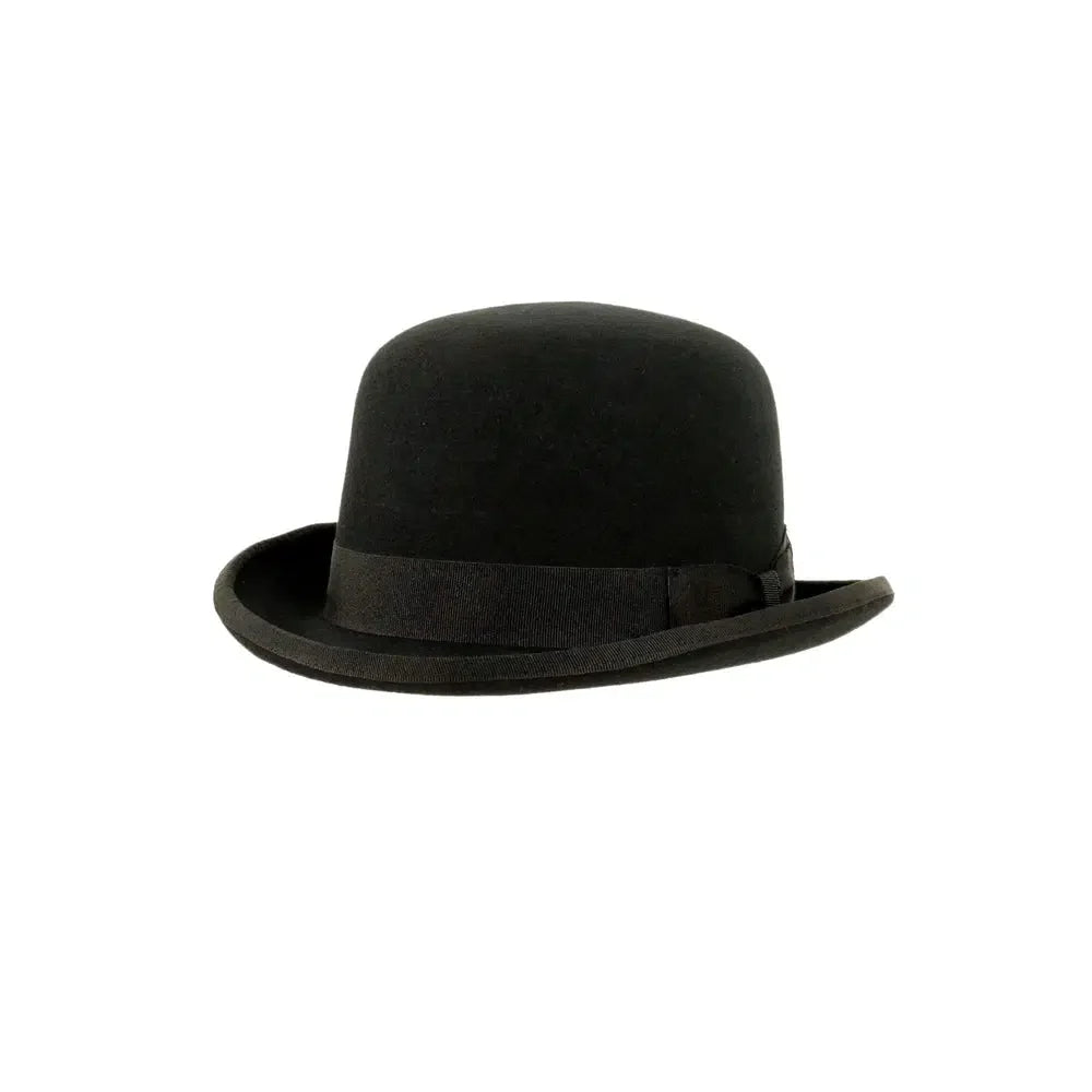 chaplin black felt hat angled view