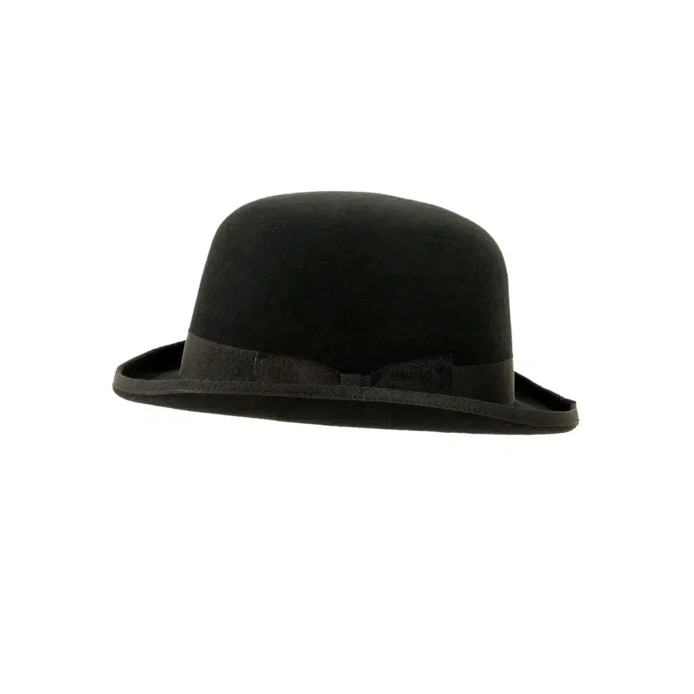 chaplin black felt hat side view