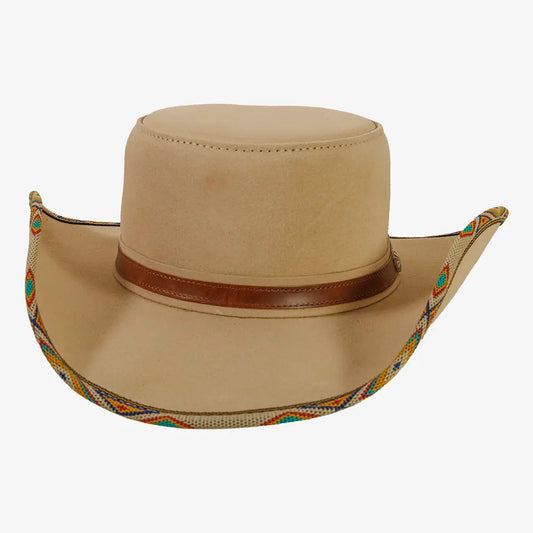 Charro | Mens Latte Genuine Suede Leather Cowboy Hat