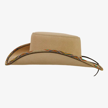 Charro | Mens Latte Genuine Suede Leather Cowboy Hat