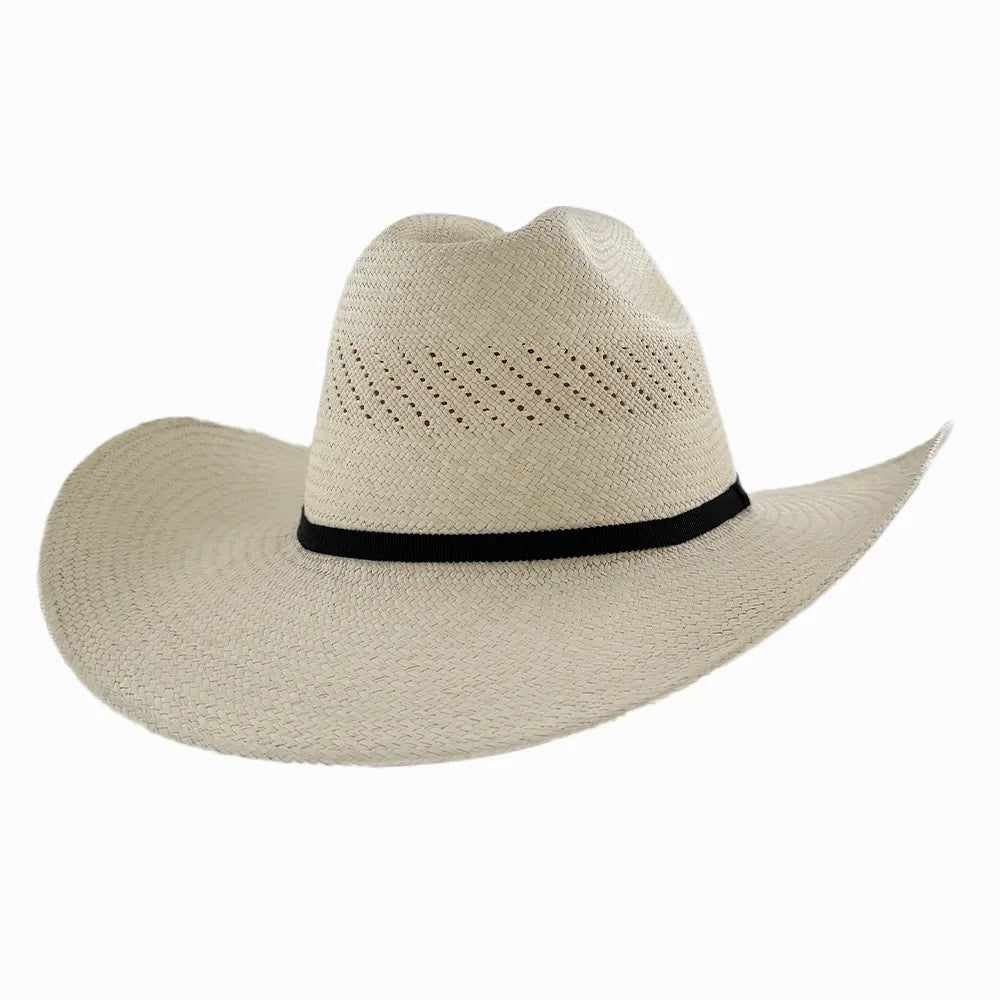 Chase | Mens Cream Toquilla Straw Curled Panama Cowboy Hat