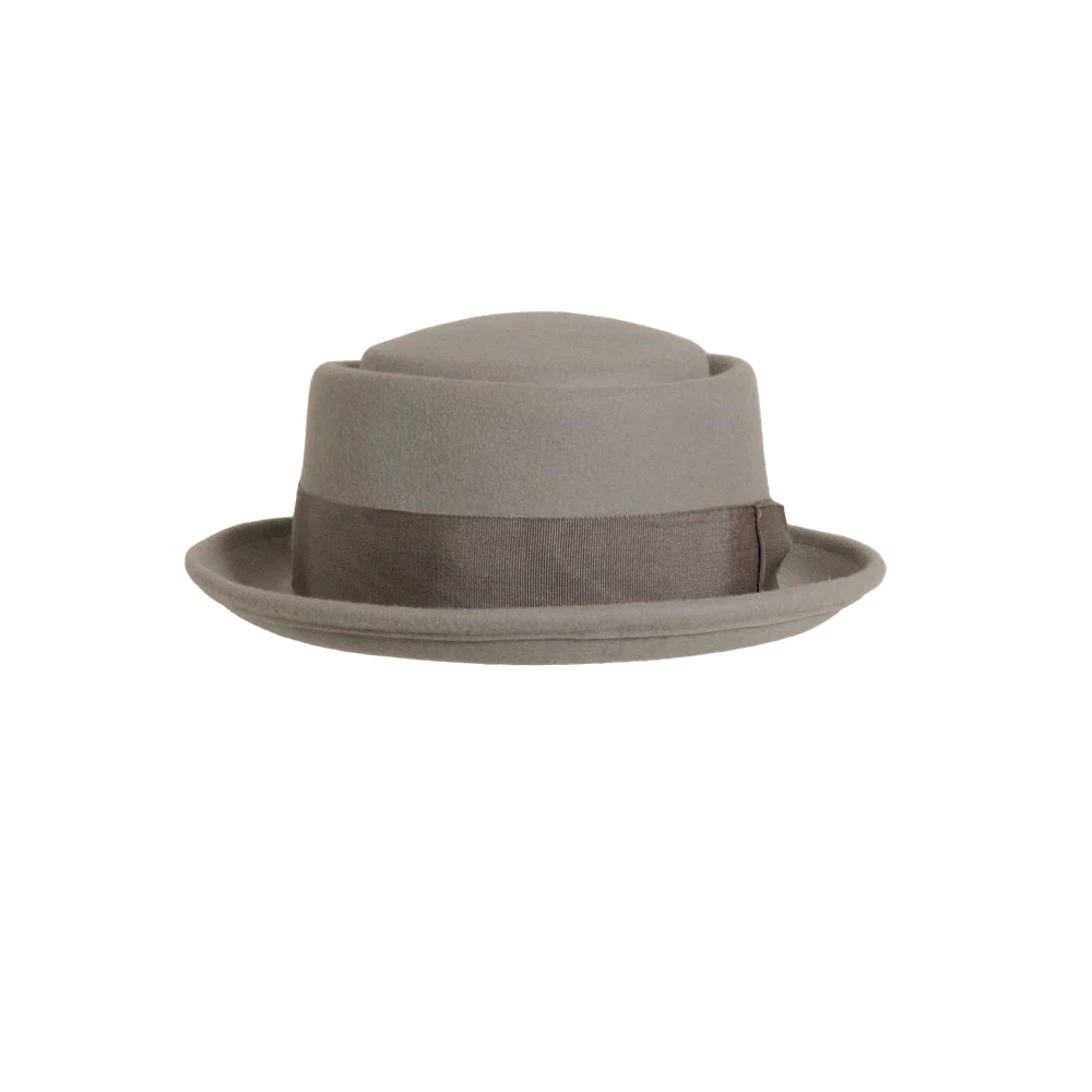 chi-town grey pork pie hat front view