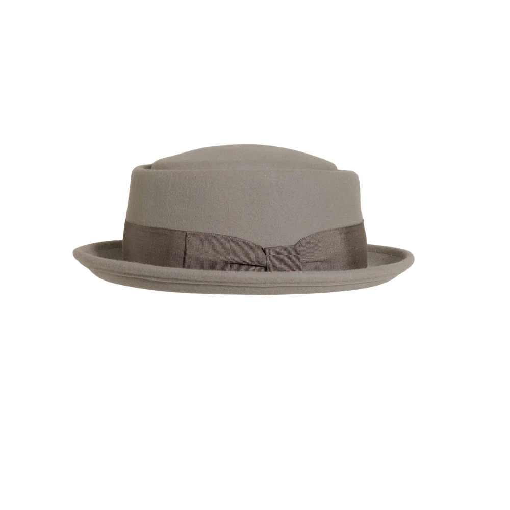 chi-town grey pork pie hat side view