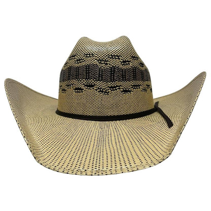 A front view of a Cisco Yellowstone Wide Brim Straw Hat 