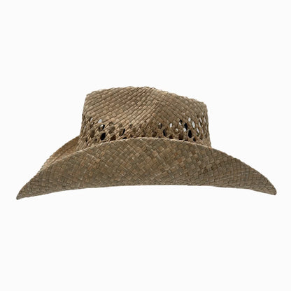 Coastal | Mens Natural Seagrass Western Curl Pinch Front Straw Cowboy Hat