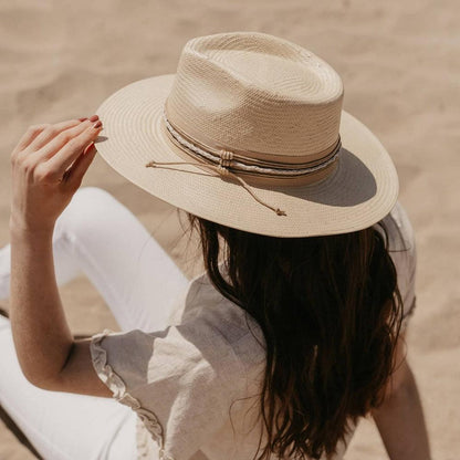 Corinth Ivory Wide Brim Straw Fedora by American Hat Makers