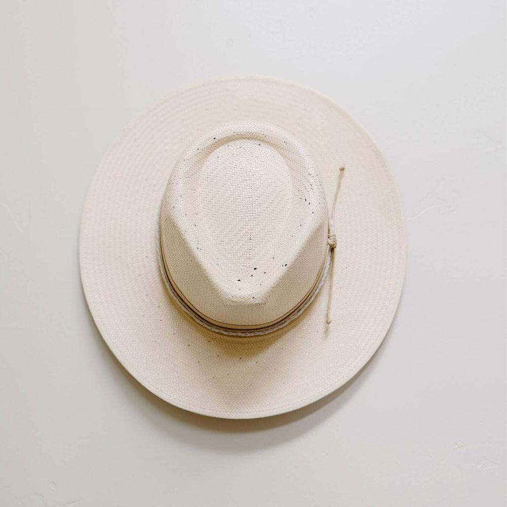 Corinth Ivory Wide Brim Straw Fedora by American Hat Makers