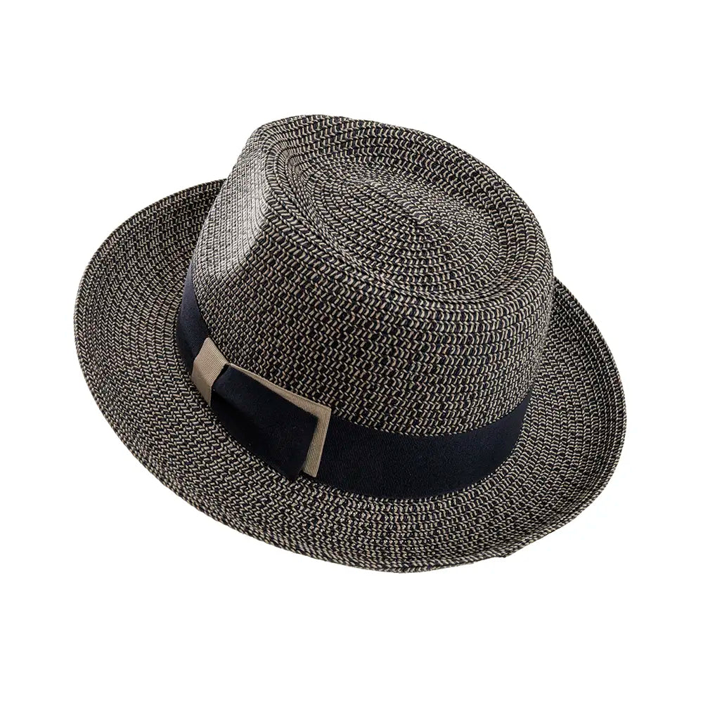 Coronado Navy Straw Sun Hat Angled View